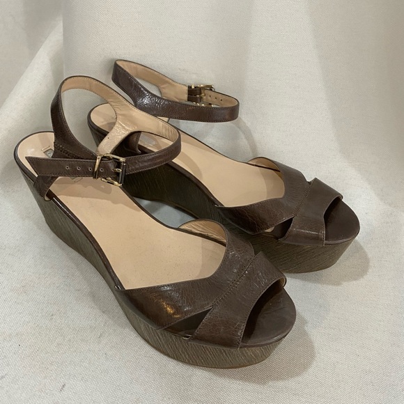 Armani Leather Platform Wedge Sandal - Picture 2 of 7